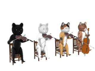 楽器を弾く猫たち・弦楽四重奏