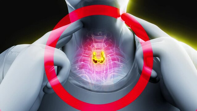 Abstract animation of a man and the thyroid gland