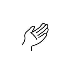 hand icon symbol , white background gesture 