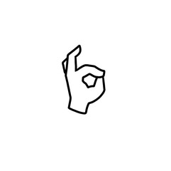ok sign three finger isolated success approval positive icon symbol , white background gesture 
