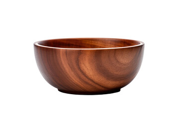 Miniature Brown Wooden Bowl Isolated On Transparent Background