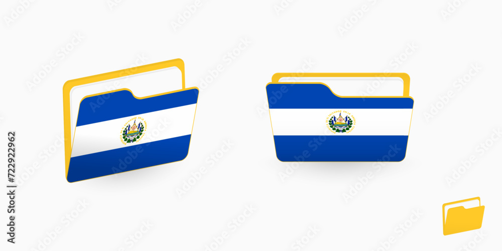 Wall mural el salvador flag on two type of folder icon.