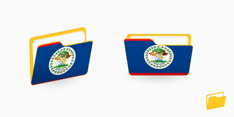 Belize flag on two type of folder icon.