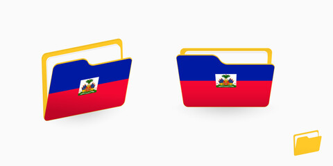 Haiti flag on two type of folder icon.