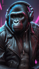 Cyberpunk Gorilla Beats by Alex Petruk AI GENERATED
