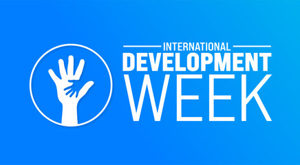 February is International Development Week background template. Holiday concept. background, banner, placard, card, and poster design template with text inscription and standard color. vector 