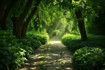 Naklejka premium Path in the forest, Ecology and Nature Concept.