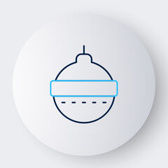 Line Christmas ball icon isolated on white background. Merry Christmas and Happy New Year. Colorful outline concept. Vector