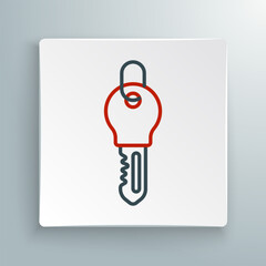 Line Key icon isolated on white background. Colorful outline concept. Vector