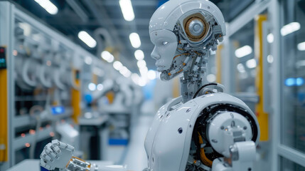 Fototapeta premium Sleek Metal Design and Advanced Automation