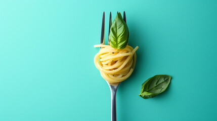 Fork with tasty pasta