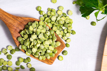 Close-up of split peas