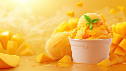 mango ice cream scoops