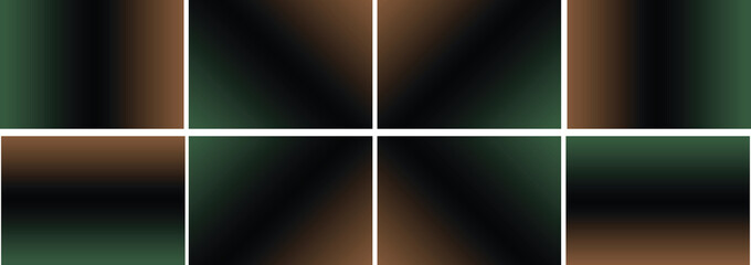Fototapeta premium Gradient. Collection of abstract fabric backgrounds with space for design. Artistic background for design. A combination of black, green and mustard.