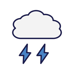 thunder icon with white background vector stock illustration