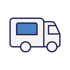 delivery truck icon with white background vector stock illustration