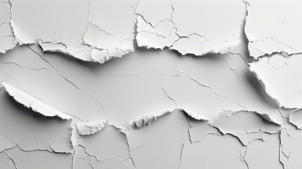 Cracked white paint texture with torn edges