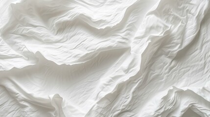 Obraz premium White crumpled fabric texture