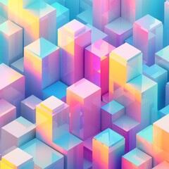 Obraz premium Gradient 3D Cityscape