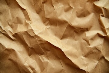 Close-up of brown crumpled paper texture background