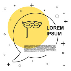 Black line Festive mask icon isolated on white background. Merry Christmas and Happy New Year. Random dynamic shapes. Vector