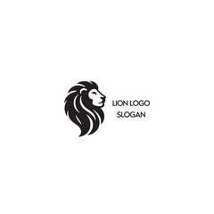 Simplistic Black and White Lion Logo Design on a Clean Background