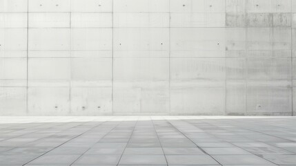 Minimalistic concrete background with tiled floor