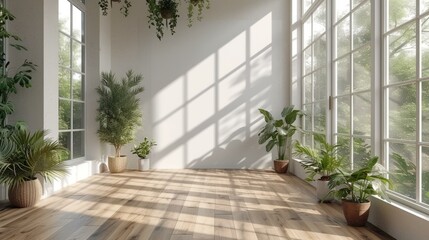 Indoor plants in a bright room