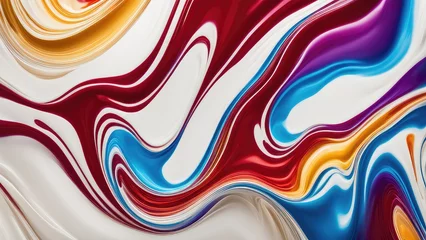 Foto op Plexiglas Colored milk on a white background. Colored acrylic paint on a white background © poto8313