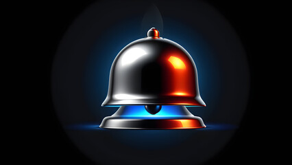 notification bell icon. New e-mail, new message icon. Social media chat notify communication. Alarm symbol. Incoming inbox message. Ringing bells. isolated on a black background. With black copy space