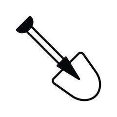 shovel icon with white background vector stock illustration