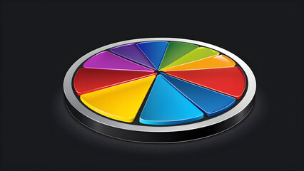 Obraz premium Art palette and brush. color palate 3d. Drawing infographic colors icon. clipart isolated on a black background. With black copy space