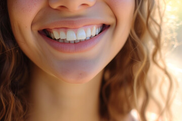 Fototapeta premium close-up shot of a confident smile, highlighting the positive and self-assured demeanor of the subject