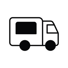 delivery truck icon with white background vector stock illustration