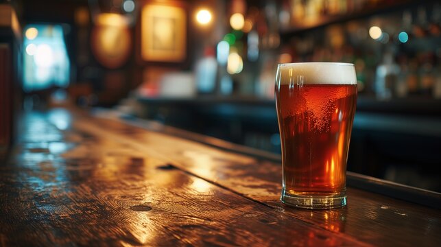 Un verre de bi&egrave;re dans un bar irlandais 