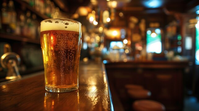 Un verre de bi&egrave;re dans un bar irlandais 