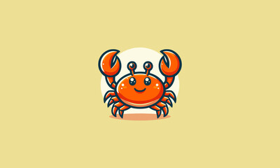 crab vector illustration flat design logo