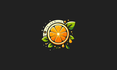 logo design of a orange fruit vector flat design - obrazy, fototapety, plakaty