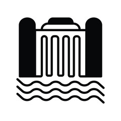 barrage icon with white background vector stock illustration