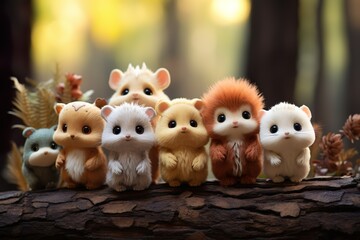 mini wildlife creation in forest generative ai