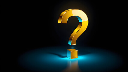 question mark sign icon 3d. web page design. FAQ sign. Business support concept. question mark on a dark background. With black copy space.
