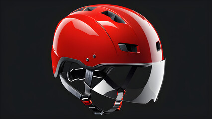 The bicycle helmet. The bicycle mountain bike safety helmet icon is isolated on a black background. With black copy space.
