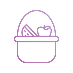 Naklejka premium fruit basket icon with white background vector stock illustration