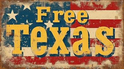 Fototapeta premium Texas Pride: A Stylized Flag Poster