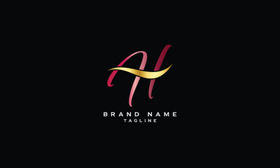 Fototapeta premium AH, HA, Abstract initial monogram letter alphabet logo design