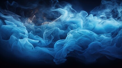 Blue smoke swirling against a dark, muted background.