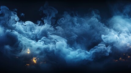 Blue smoke swirling against a dark, muted background.