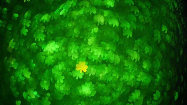 Abstract green background with clover leaves highlights. Spring, summer background, st. Patricks day