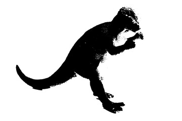 Obraz premium black dinosaur silhouette isolated on white background, model of dinosaurs toys
