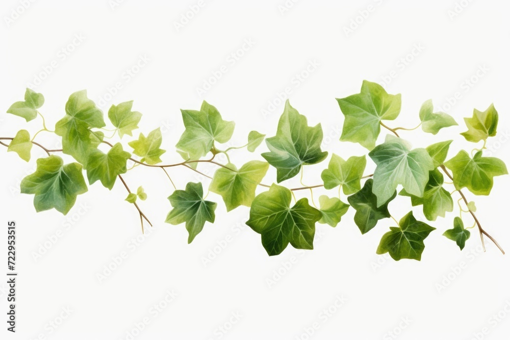 Aufkleber a branch of ivy with green leaves on a white background. suitable for various design projects